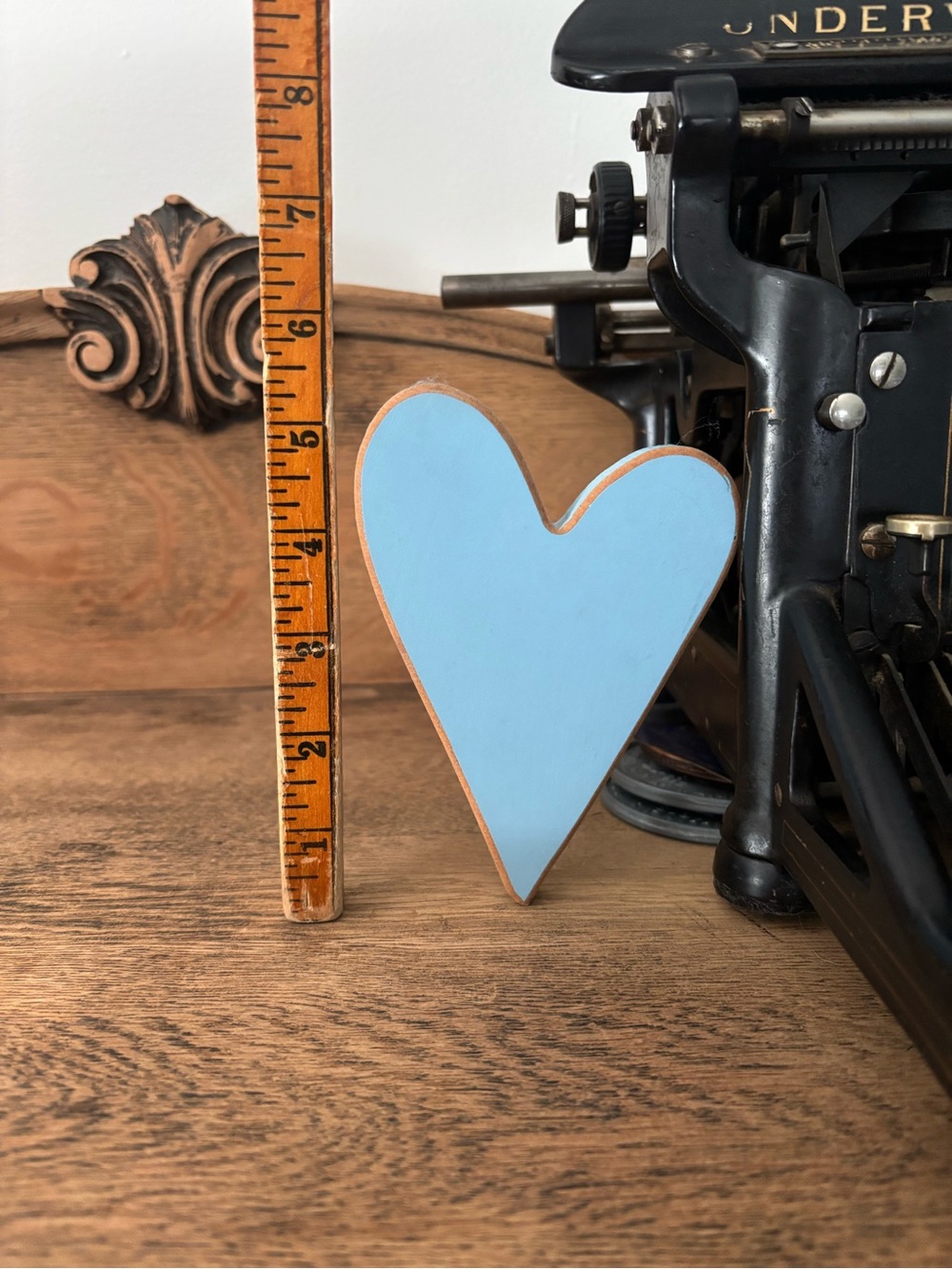 Handmade Blue Heart Wood Wall Decor - Unbranded